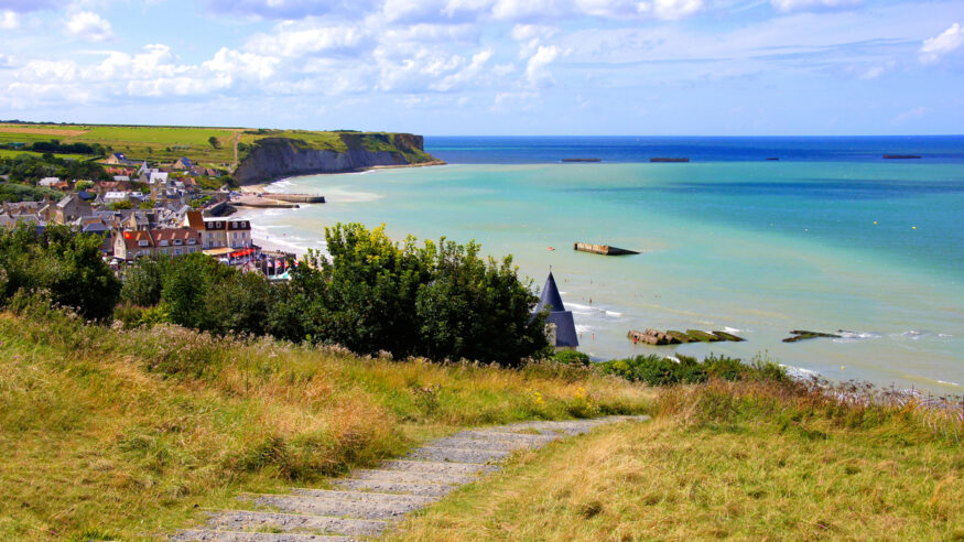 View over the D-day beaches at Arromanches les Bains, Normandy, France