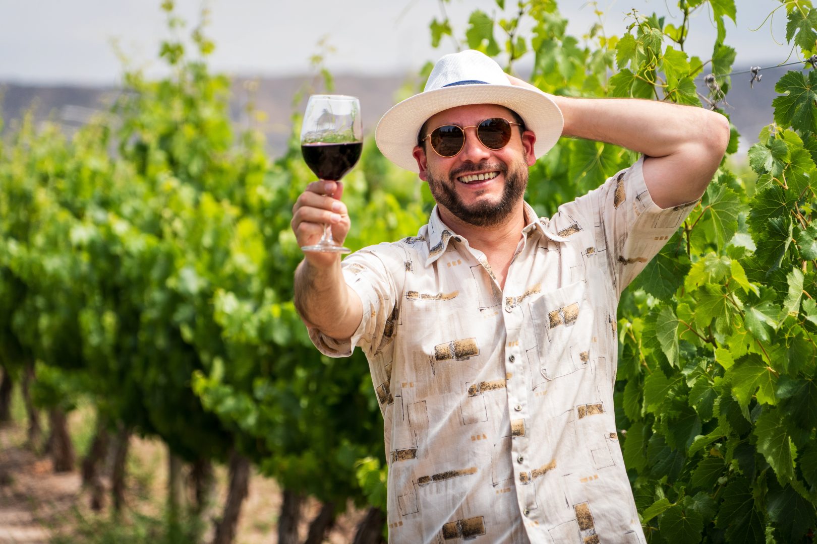 A guide at a winery in Mendoza, Argentina