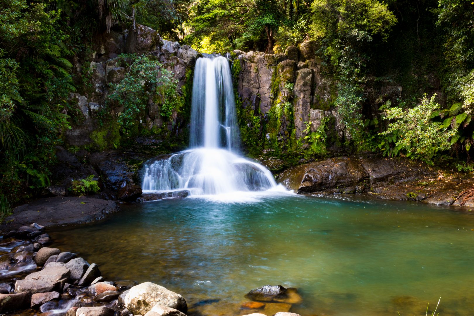 A waterfall on the Coromandel Peninsula, North Island, New Zealand