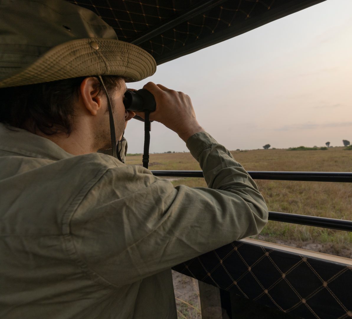 A guide or person on safari in Africa