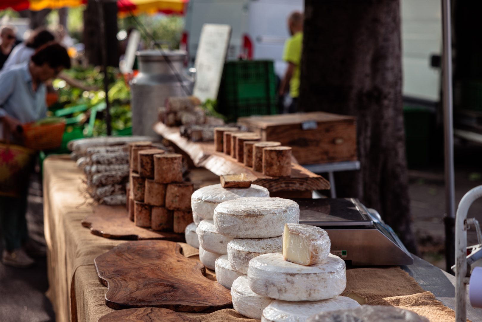 A cheese market in France