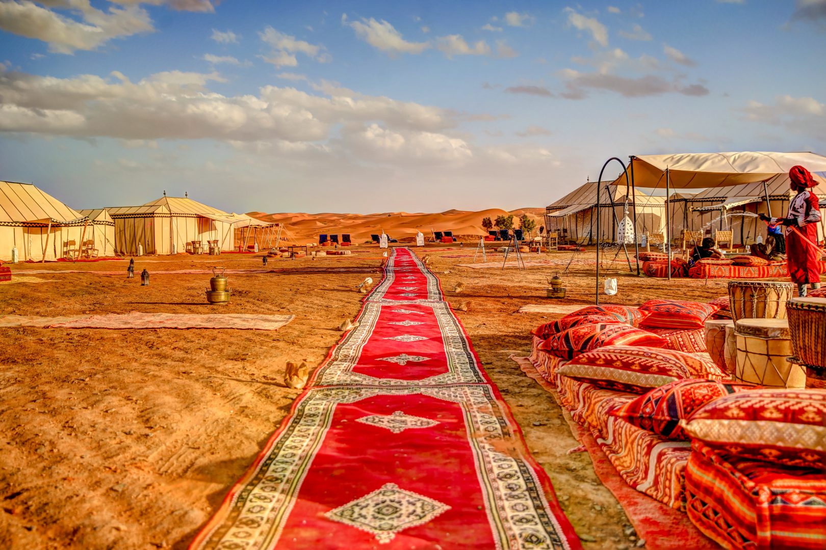 A desert camp in Morocco's Sahara Desert
