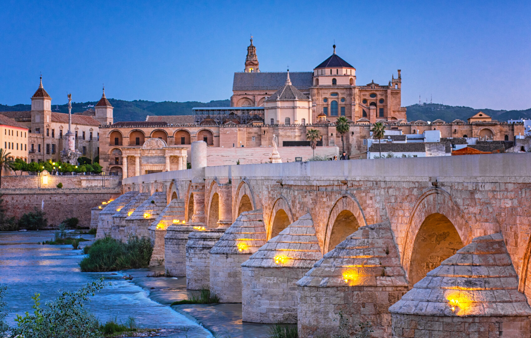 Roman Bridge and Guadalquivir river, Great Mosque, Cordoba, Spain