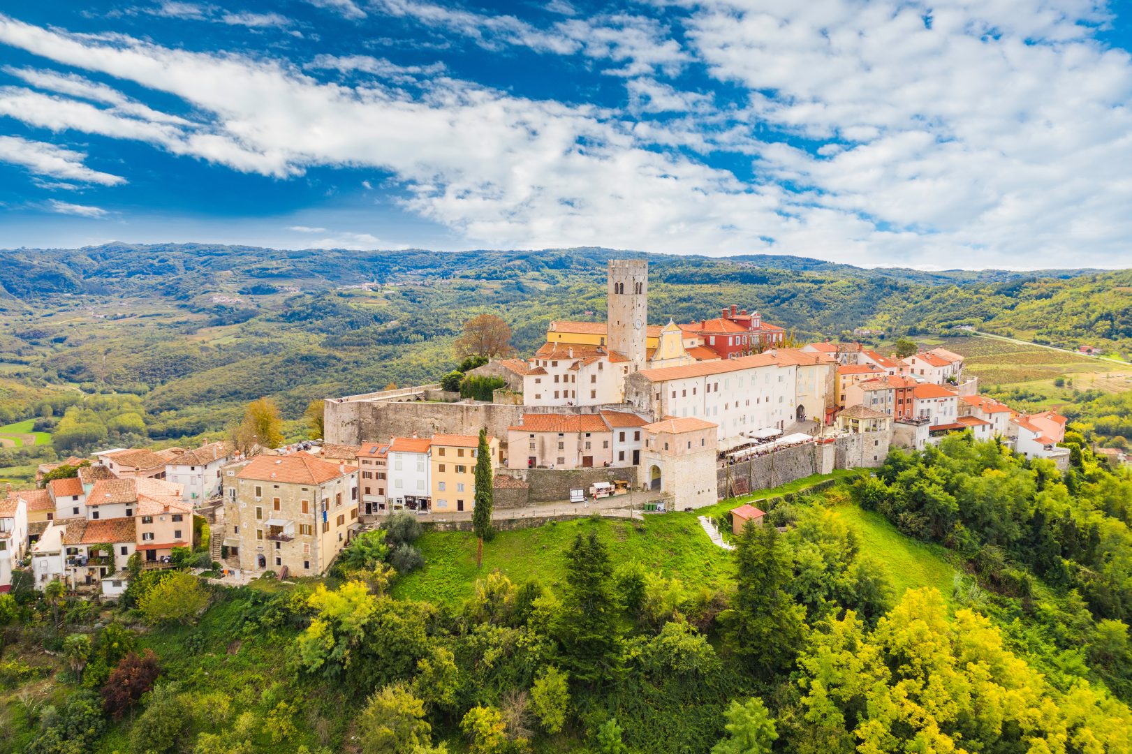 The hilltop town of Motovun, Croatia