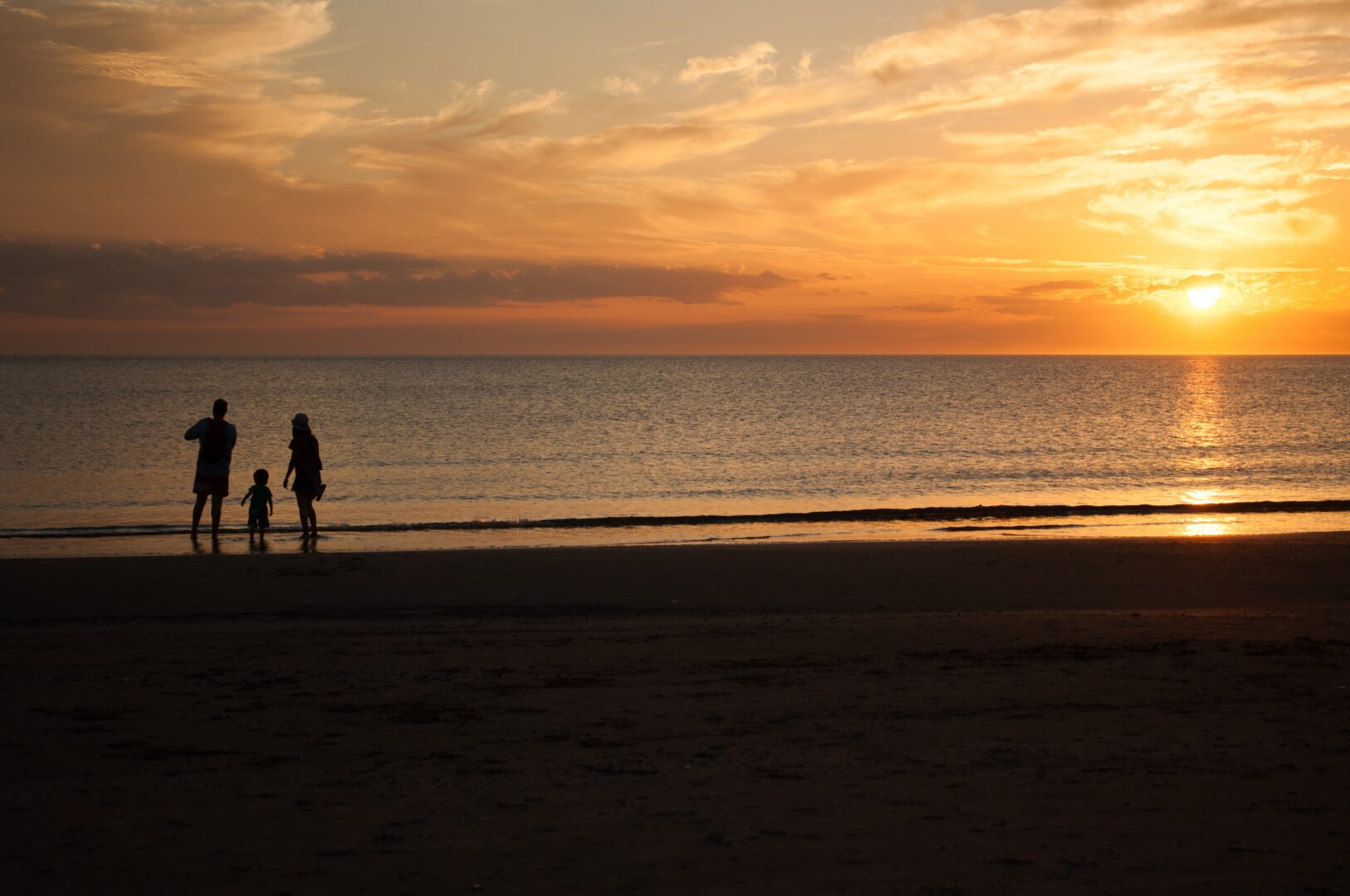 Family on the beach in Uruguay