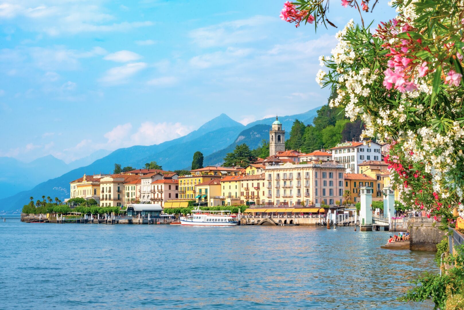 A view of Como town in Lake Como, Italy