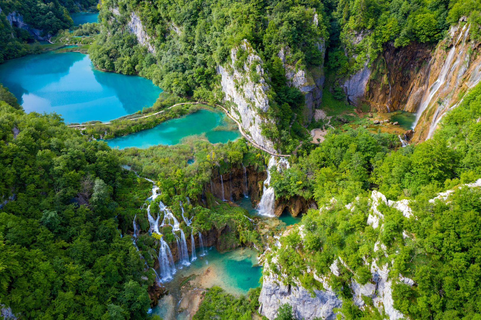 The waterfalls at Plitvice, Croatia
