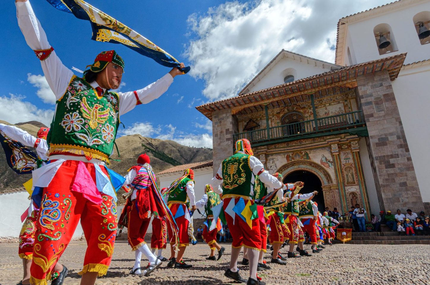 A traditional folklore dance in Cusco, Peru