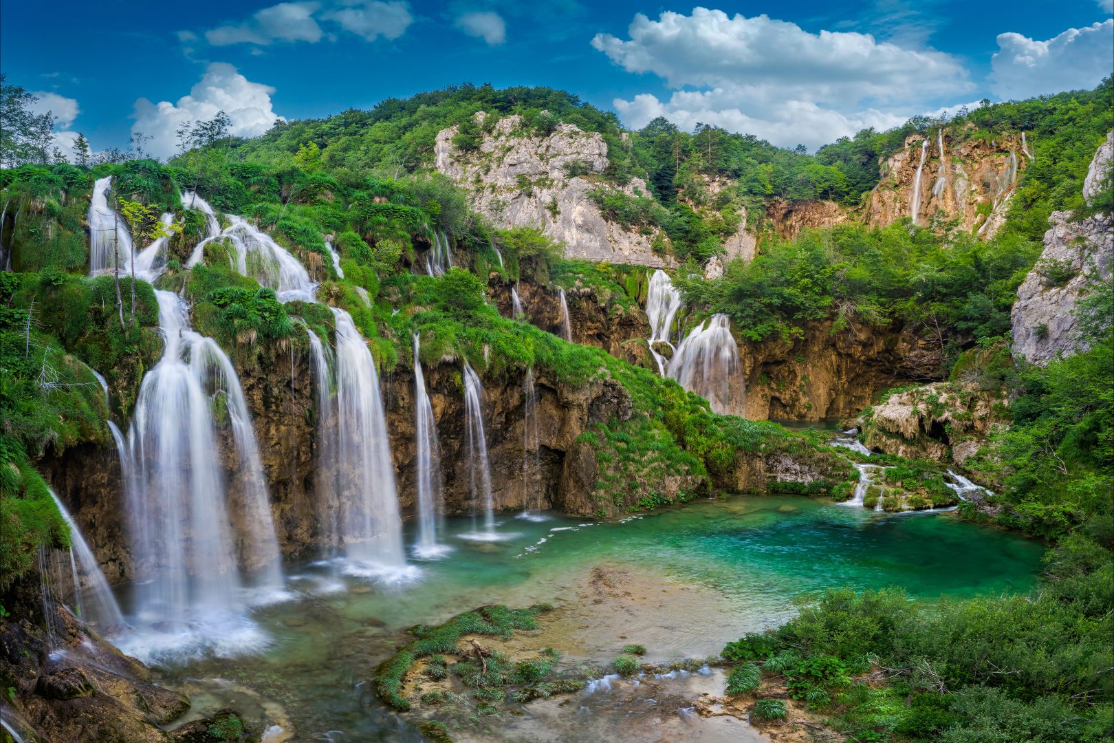 The waterfalls at Plitvice, Croatia