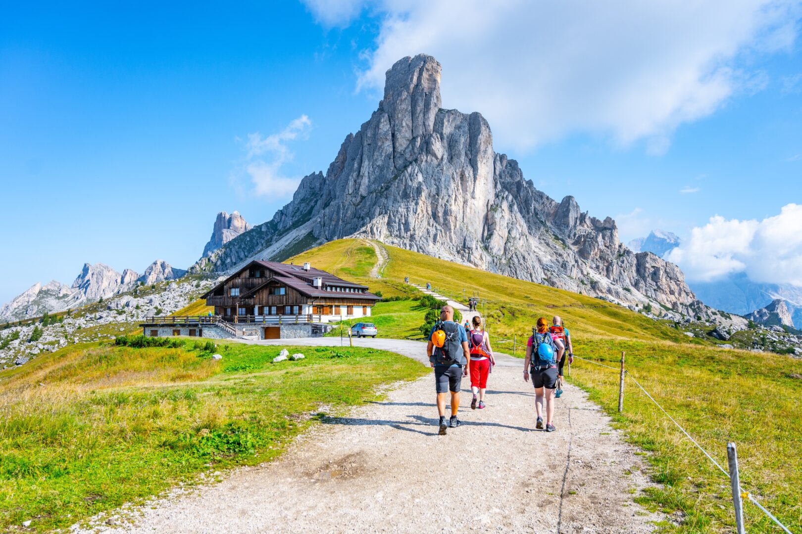 A hikers in the Italian Dolomites