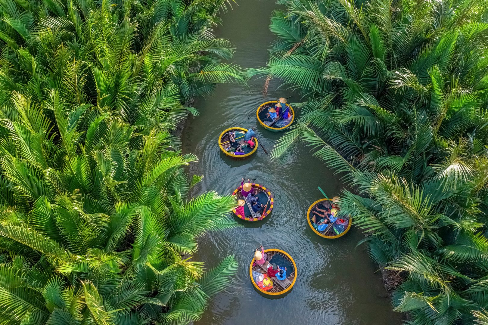 A coracle fishing boat in Hoi An, Vietnam