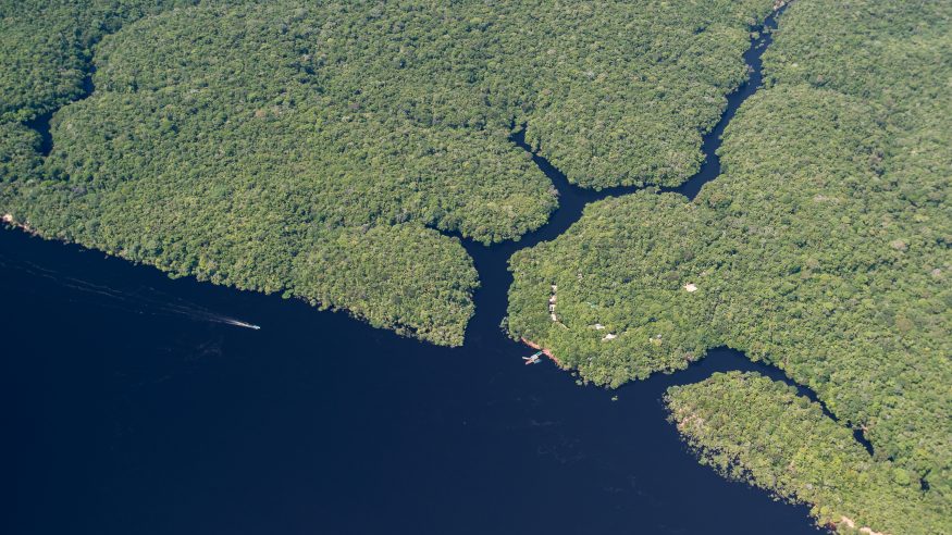 Aerial view of Anavilhanas Jungle Lodge