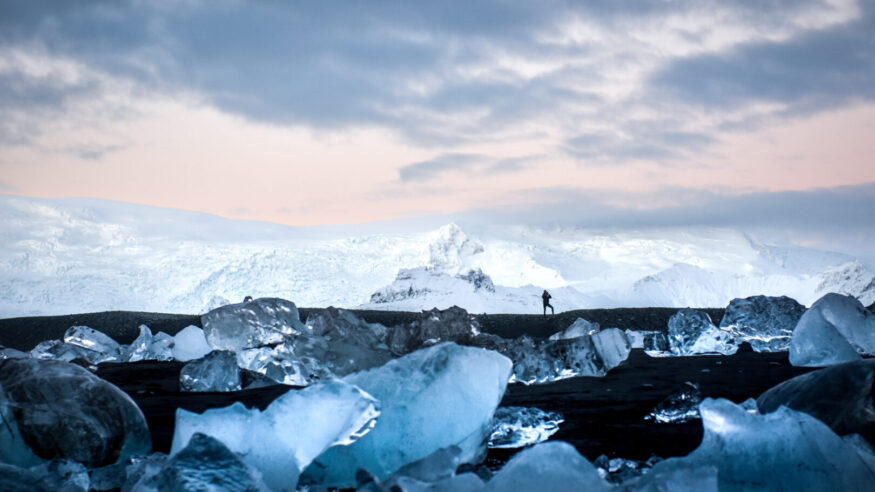 A hiker in Iceland. Photo by Tate Drucker