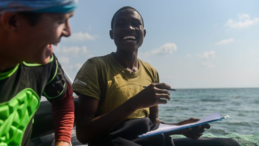 African Parks marine rangers out gathering data on dugongs