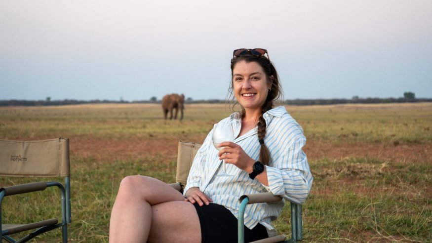 Stephanie on safari in Zimbabwe