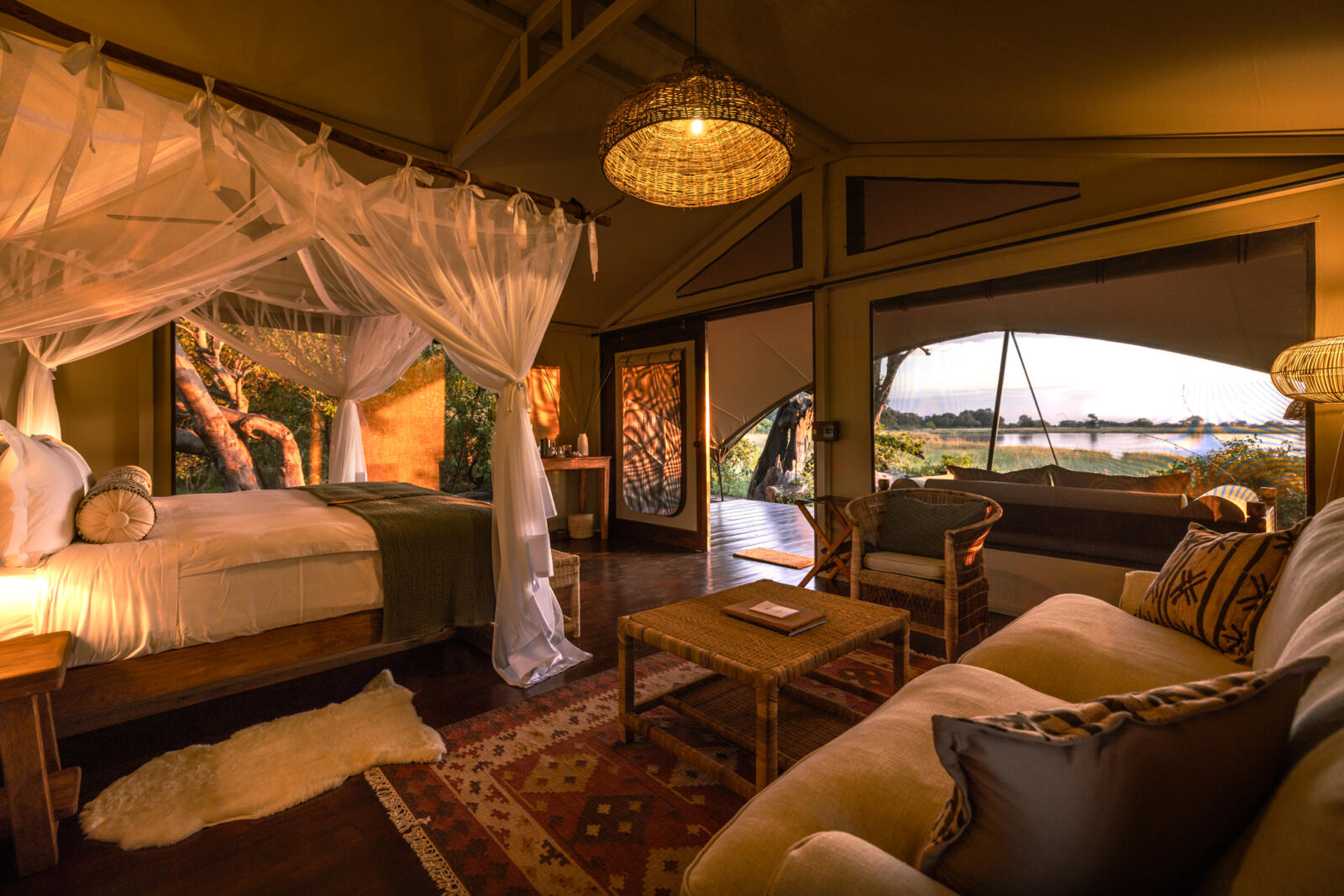 Tent at Maxa camp in the Okavango Delta, Botswana