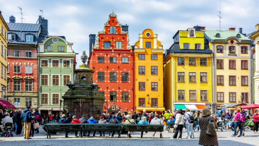Colorful houses on Stortorget square in Old town, Stockholm, Sweden