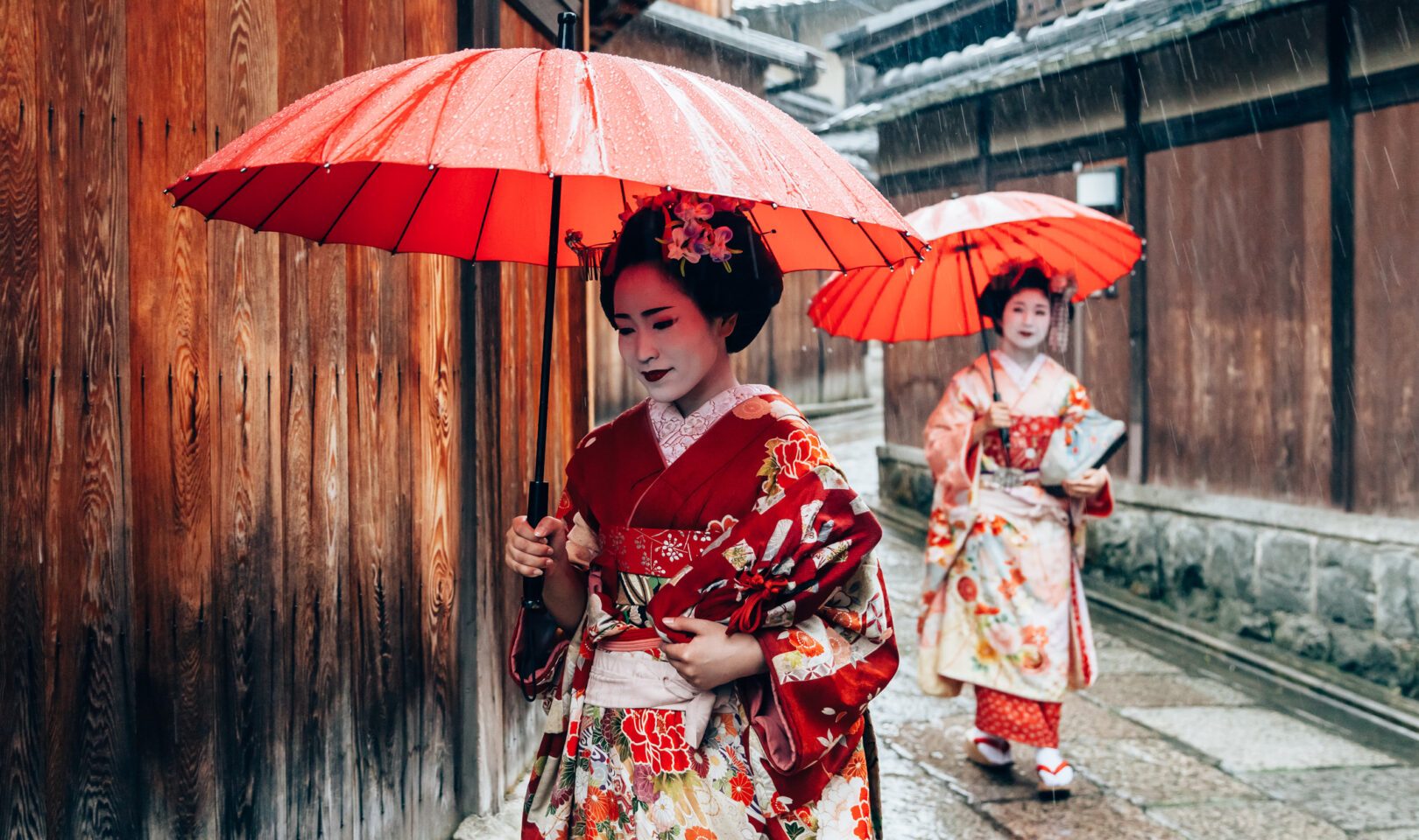 Two maiko in Kyoto, Japan